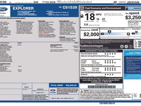 Used 2018 Ford Explorer Sport w/ Equipment Group 401A AWD/4WD image 6