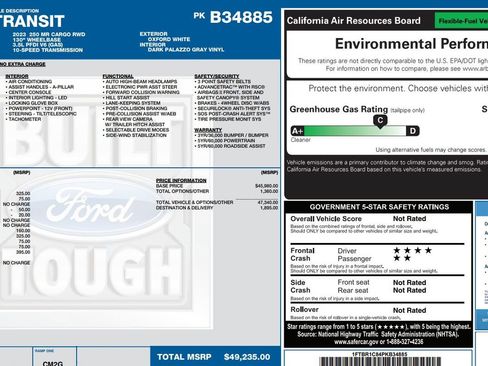 Used 2023 Ford Transit 250 Low Roof w/ Load Area Protection Package RWD image 9