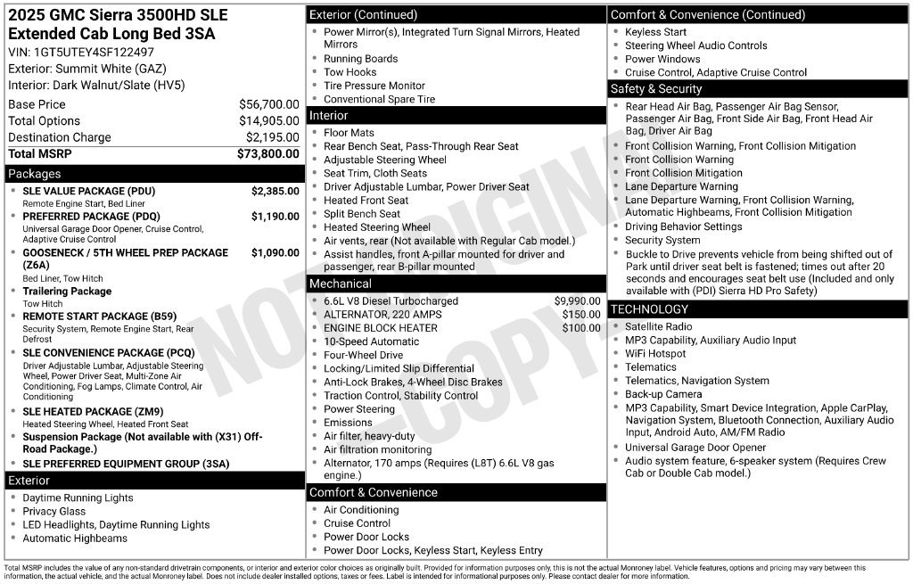 Used 2025 GMC Sierra 3500 SLE w/ SLE Value Package AWD/4WD image 32