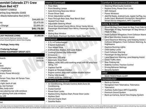 New 2026 Chevrolet Colorado Z71 w/ Technology Package AWD/4WD image 26