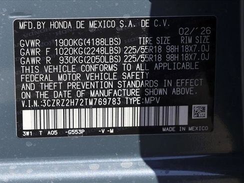 New 2026 Honda HR-V EX-L image 25