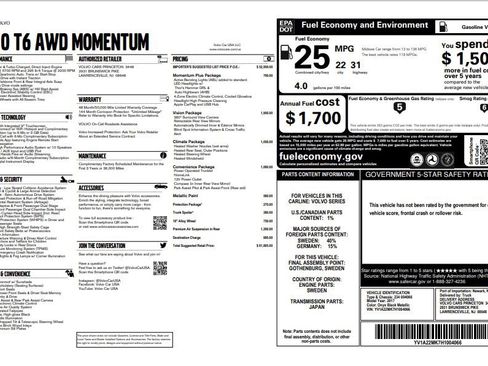 Used 2017 Volvo S90 T6 Momentum w/ Vision Package image 3