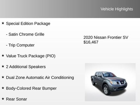 Used 2020 Nissan Frontier SV image 16