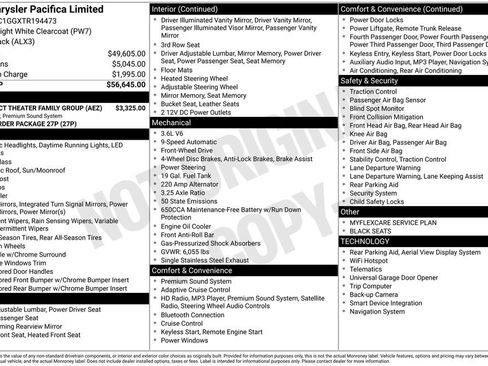 New 2026 Chrysler Pacifica Limited w/ Uconnect Theater Family Group image 6