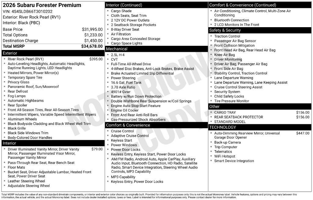 Certified 2026 Subaru Forester Premium AWD/4WD image 34