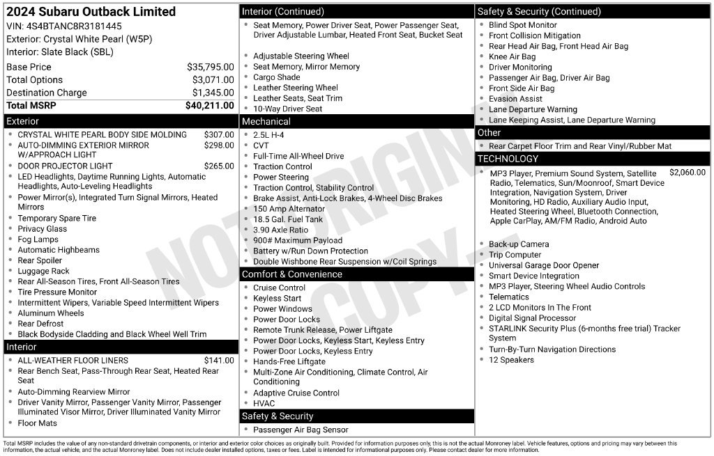 Certified 2024 Subaru Outback Limited AWD/4WD image 8