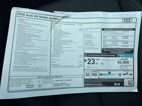 New 2026 Audi A6 Premium Plus AWD/4WD image 33