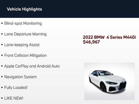 Used 2022 BMW M440i Convertible RWD image 4