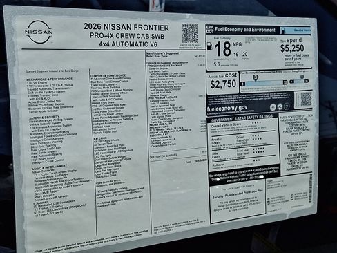 New 2026 Nissan Frontier PRO-4X w/ Pro Premium Package AWD/4WD image 6