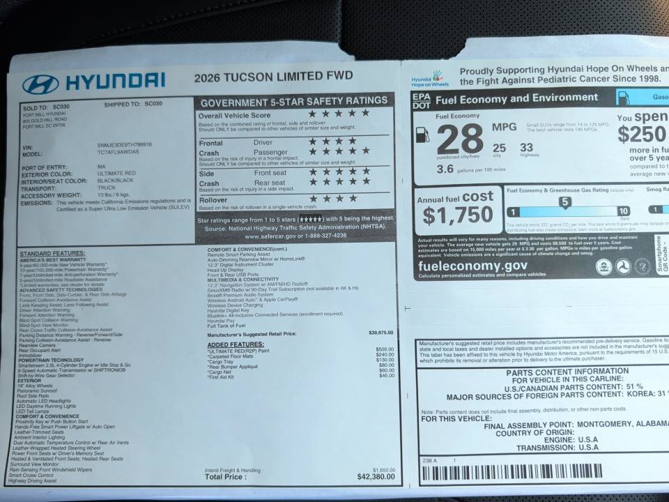 New 2026 Hyundai Tucson Limited FWD image 33