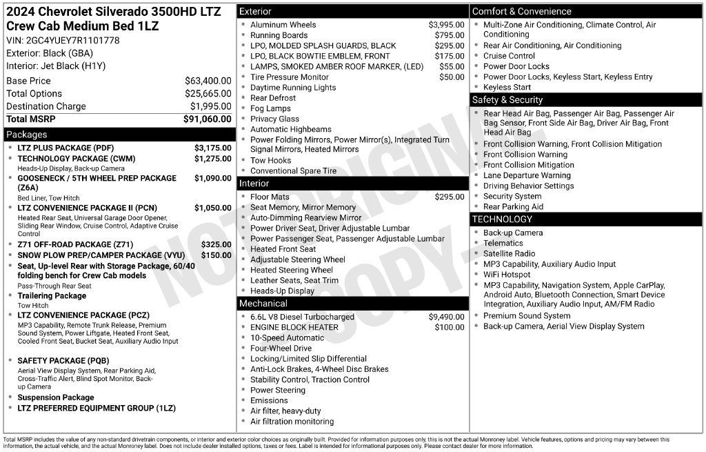 Used 2024 Chevrolet Silverado 3500 LTZ w/ LTZ Plus Package AWD/4WD image 2