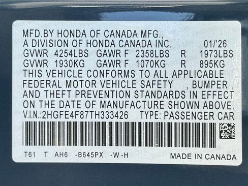 New 2026 Honda Civic FWD Hybrid Sedan image 21