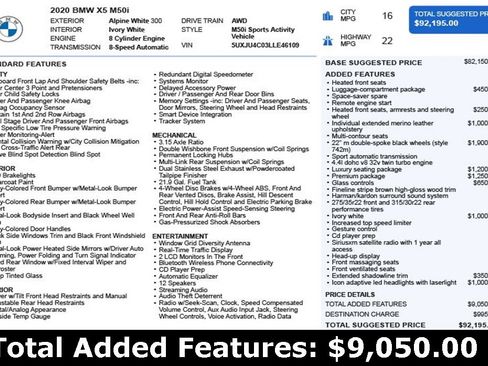 Used 2020 BMW X5 M50i w/ Premium Package image 3