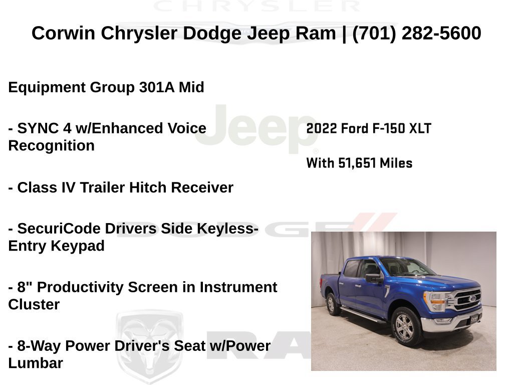 Used 2022 Ford F150 XLT w/ Equipment Group 301A Mid AWD/4WD image 6