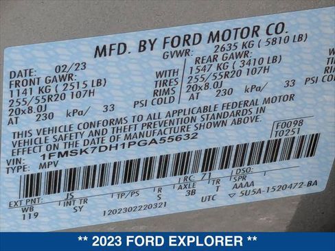 Used 2023 Ford Explorer XLT w/ Equipment Group 202A RWD image 23
