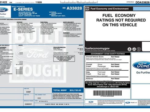 Used 2013 Ford E-350 and Econoline 350 Extended Super Duty w/ Commercial Cargo Van Pkg RWD image 2