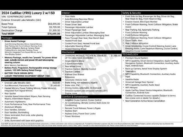 Certified 2024 Cadillac Lyriq Luxury RWD image 12