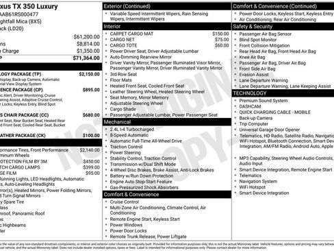 Used 2024 Lexus TX 350 AWD w/ Technology Package image 44