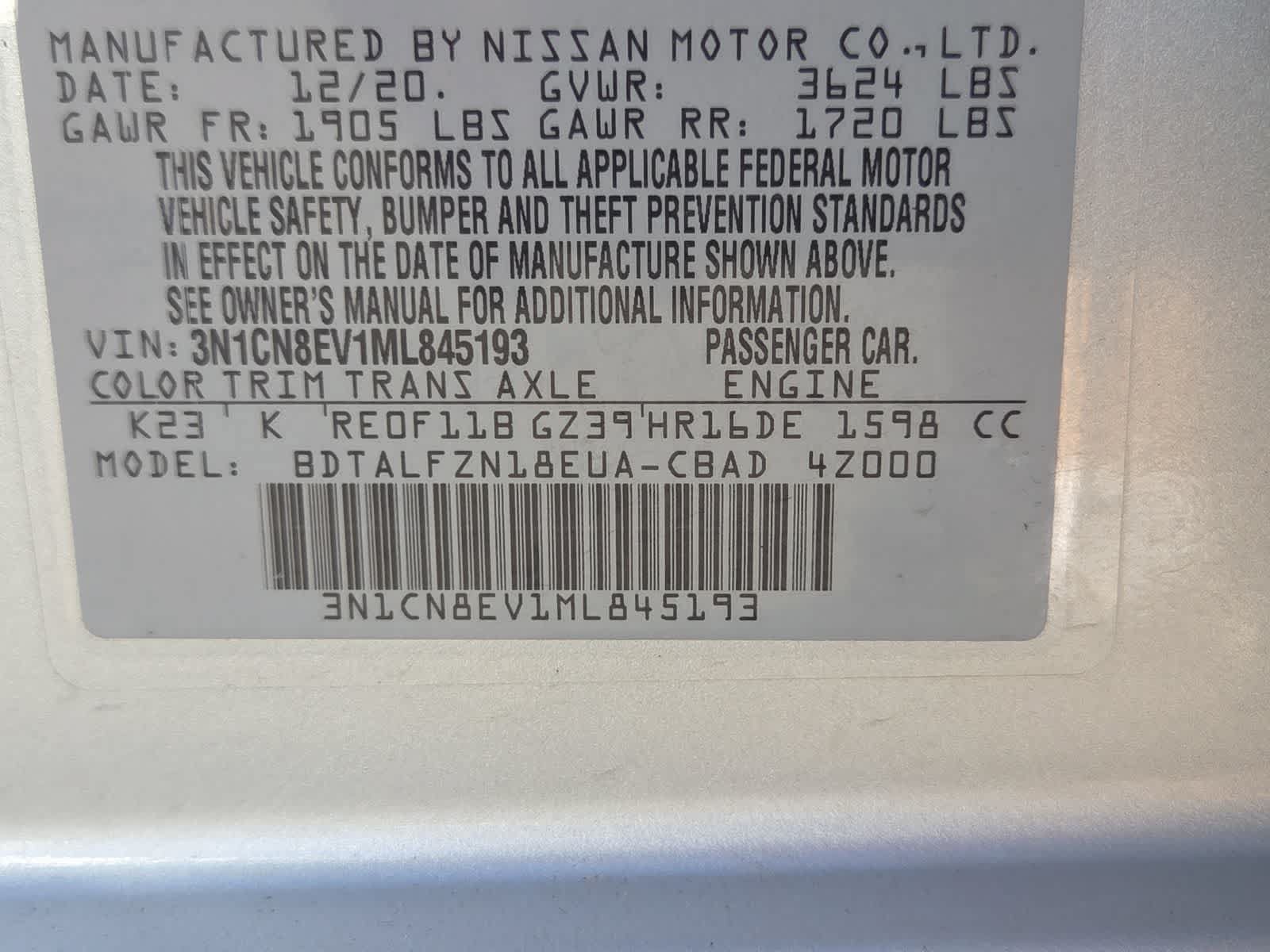 Used 2021 Nissan Versa SV FWD image 29