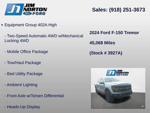 Used 2024 Ford F150 Tremor w/ Equipment Group 402A High AWD/4WD image 8