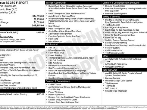 Used 2020 Lexus ES 350 F Sport w/ Accessory Package 2 FWD image 29