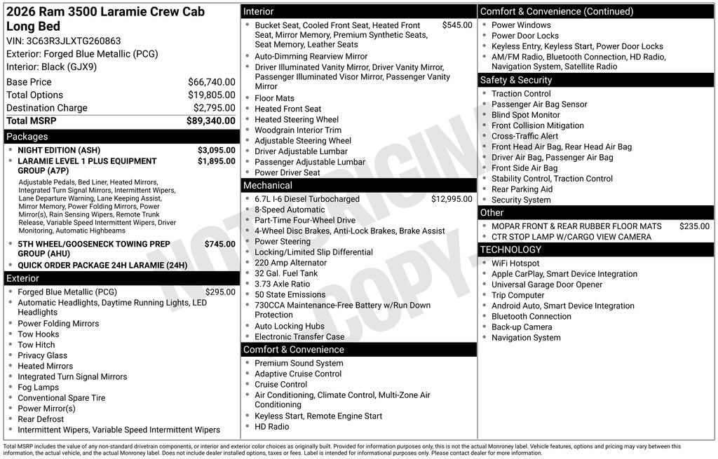 New 2026 RAM 3500 Laramie w/ Night Edition AWD/4WD image 6
