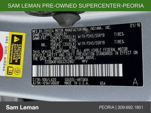 Used 2016 Toyota Highlander Limited image 34