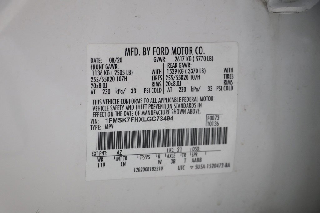 Used 2020 Ford Explorer Limited w/ Class III Trailer Tow Package RWD image 34