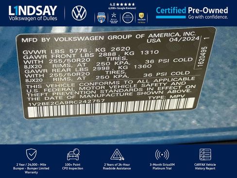Certified 2024 Volkswagen Atlas Cross Sport SEL image 26
