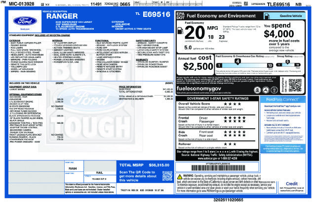 New 2026 Ford Ranger Lariat AWD/4WD image 1