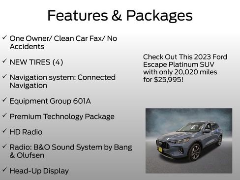 Certified 2023 Ford Escape Platinum w/ Premium Technology Package AWD/4WD image 4