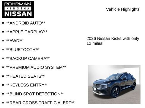 New 2026 Nissan Kicks SR w/ Cold Weather Package AWD/4WD image 8