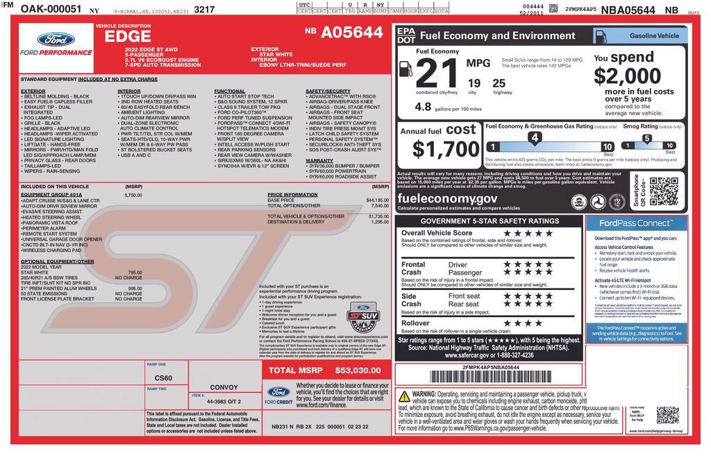 Used 2022 Ford Edge ST w/ Equipment Group 401A AWD/4WD image 6