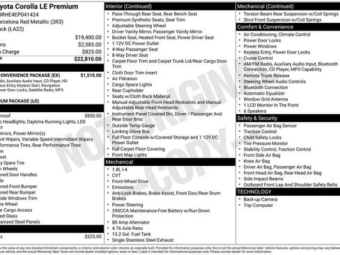 Used 2014 Toyota Corolla LE Premium w/ Driver Convenience Package FWD image 39