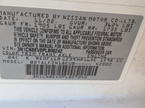 Certified 2023 Nissan Versa SV w/ Trunk Package image 29