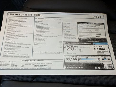New 2026 Audi Q7 3.0T Premium Plus image 17