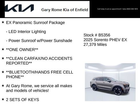 Certified 2025 Kia Sorento EX w/ EX Panoramic Sunroof Package AWD/4WD image 7
