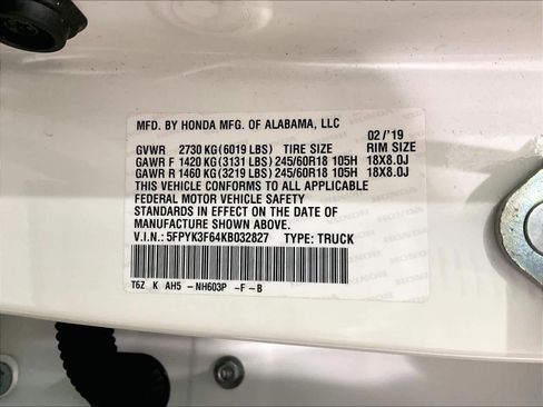 Used 2019 Honda Ridgeline RTL-T image 37