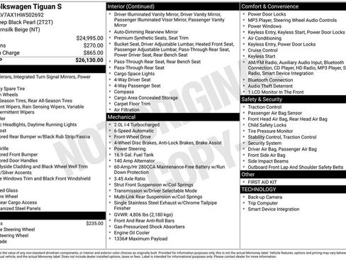 Used 2017 Volkswagen Tiguan S image 2