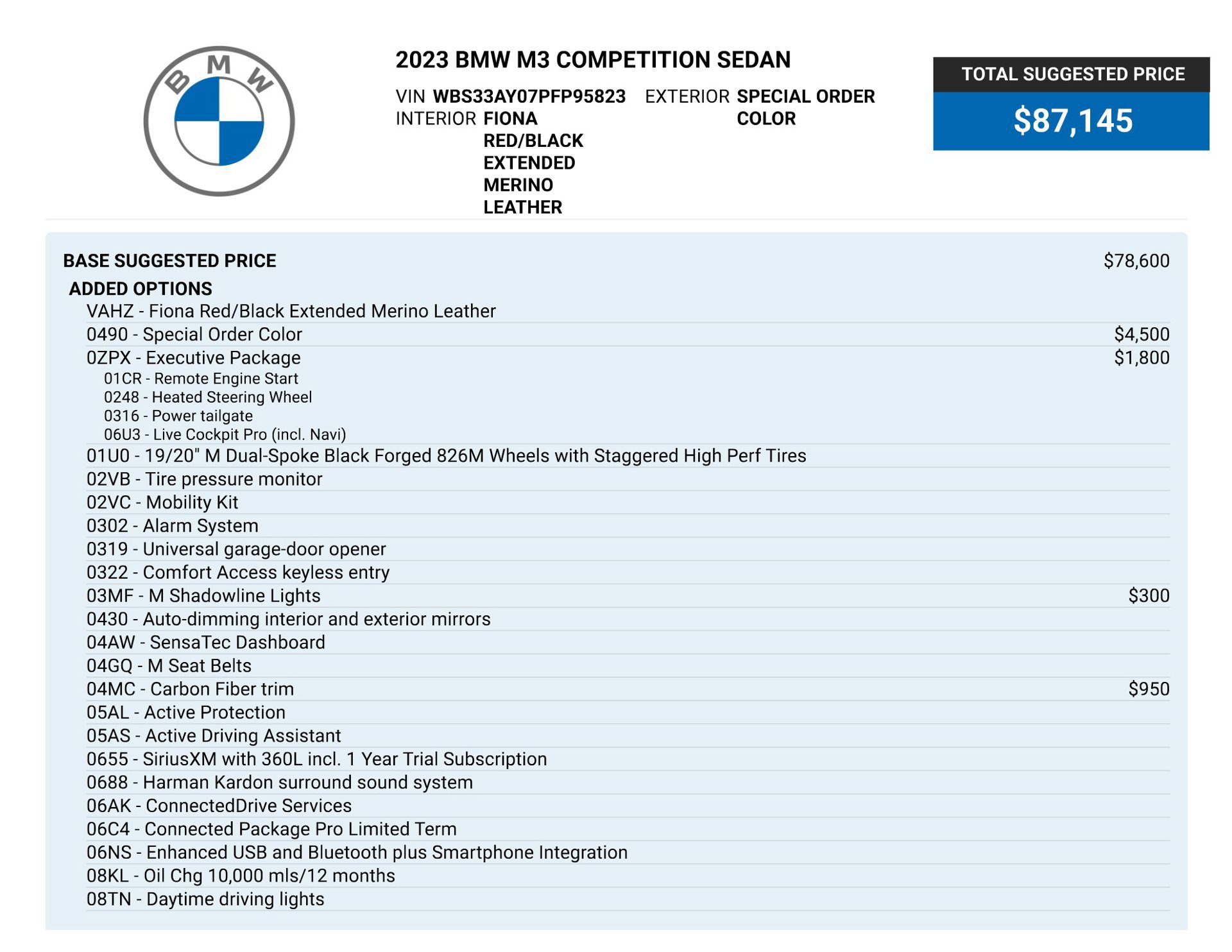 Used 2023 BMW M3 Competition w/ Executive Package RWD image 86