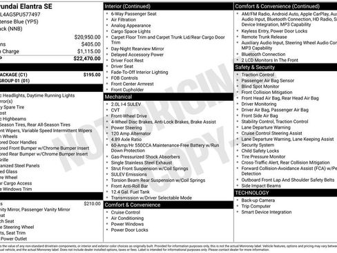 Used 2023 Hyundai Elantra SE w/ Cargo Package FWD image 5