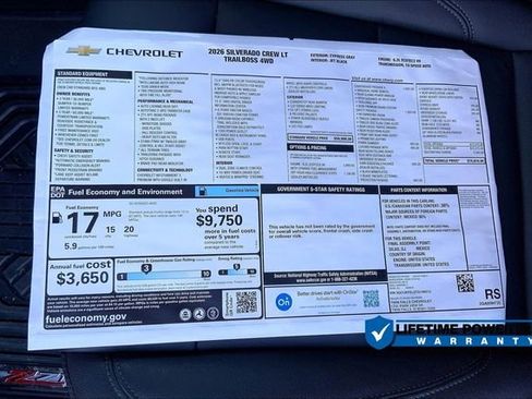 New 2026 Chevrolet Silverado 1500 LT Trail Boss w/ Safety Package AWD/4WD image 15