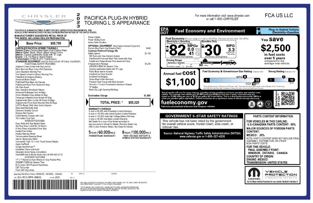 Used 2023 Chrysler Pacifica Touring-L w/ S Appearance Package FWD image 6