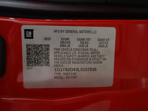 Used 2020 Chevrolet Corvette Stingray Premium Cpe w/ 3LT Preferred Equipment Group image 98