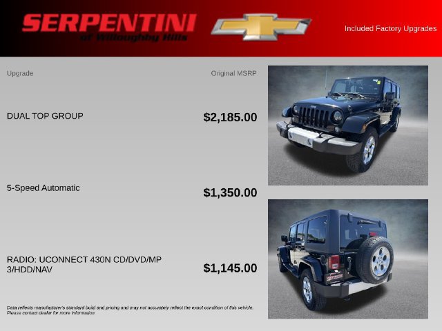 Used 2015 Jeep Wrangler Unlimited Sahara w/ Dual Top Group AWD/4WD image 4