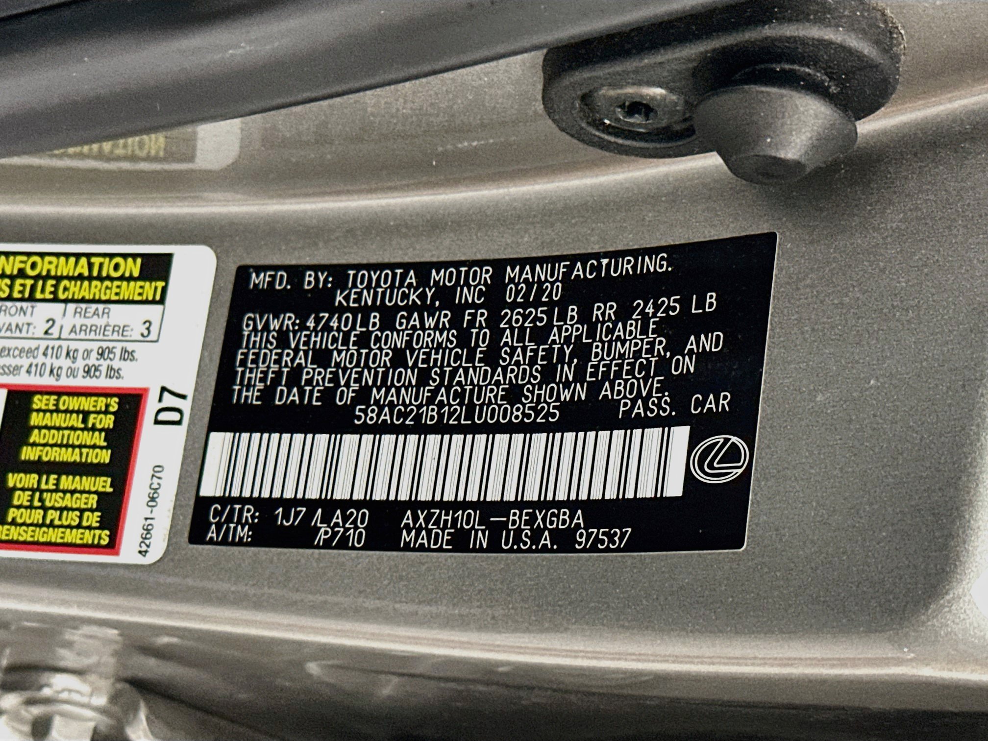 Used 2020 Lexus ES 300h w/ Accessory Package FWD image 12
