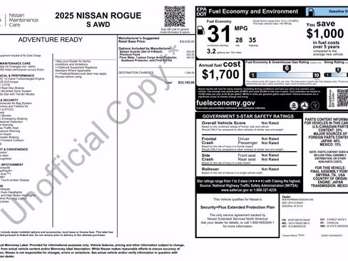Used 2025 Nissan Rogue S AWD/4WD image 2