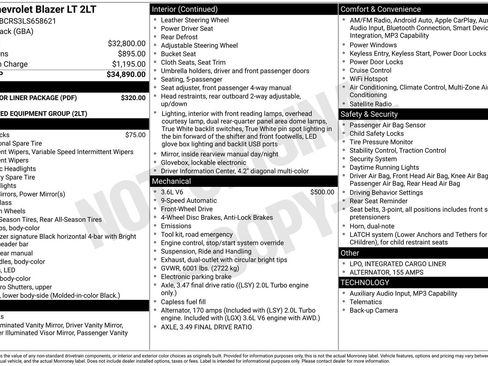 Used 2020 Chevrolet Blazer LT w/ LPO, Floor Liner Package FWD image 2