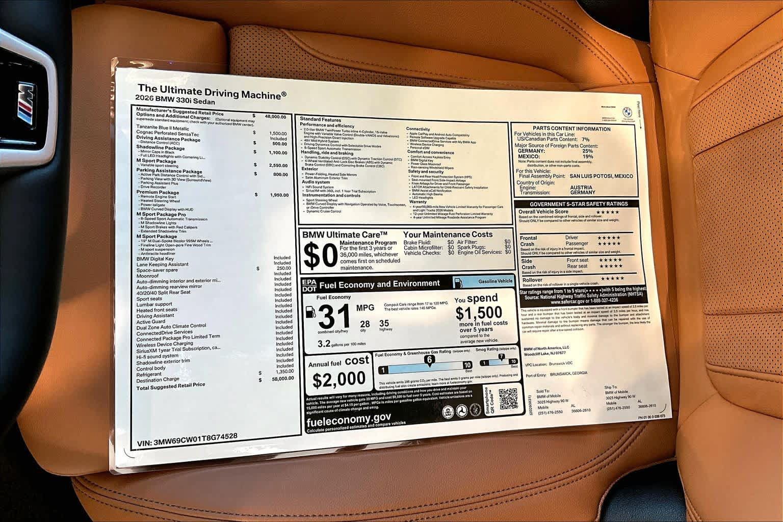 New 2026 BMW 330i Sedan w/ M Sport Package RWD image 19