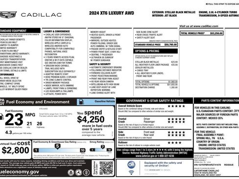 Used 2024 Cadillac XT6 Luxury w/ LPO, Floor Liner Package AWD/4WD image 2